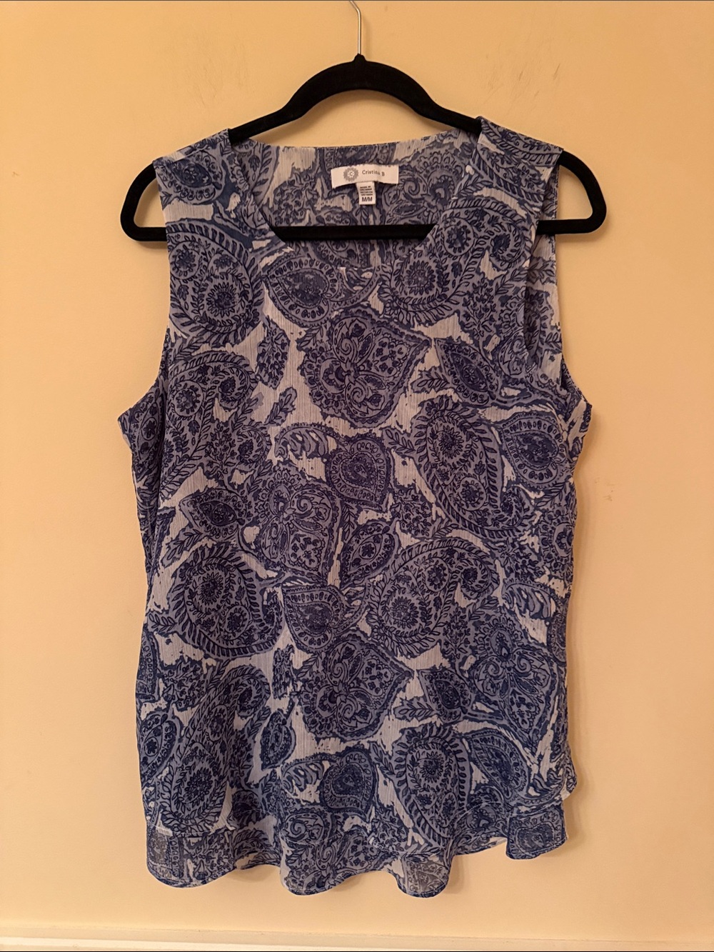 Paisley‎ Print Sleeveless Cami - Blue sz Medium